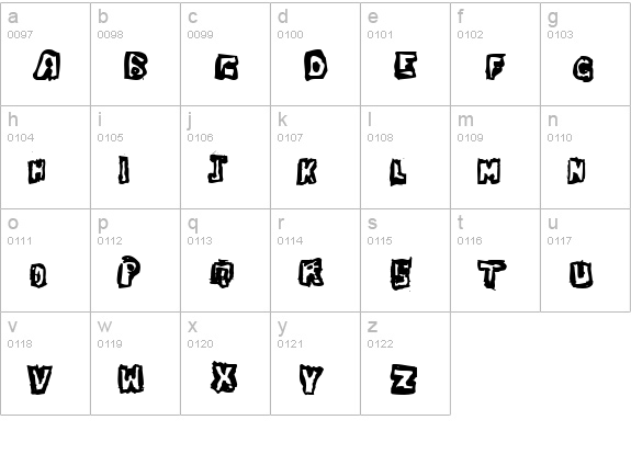 Dawg Box lowercase a-z preview