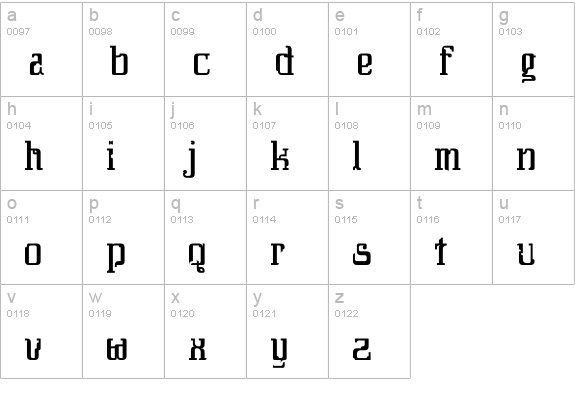 Daybreaker lowercase a-z preview