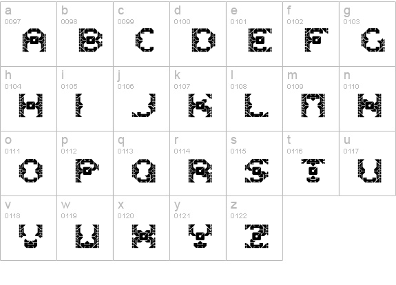 Dazzle Ships lowercase a-z preview