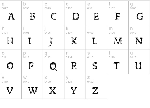 Dead World lowercase a-z preview