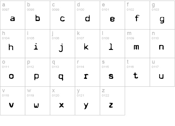 DeadPostMan lowercase a-z preview