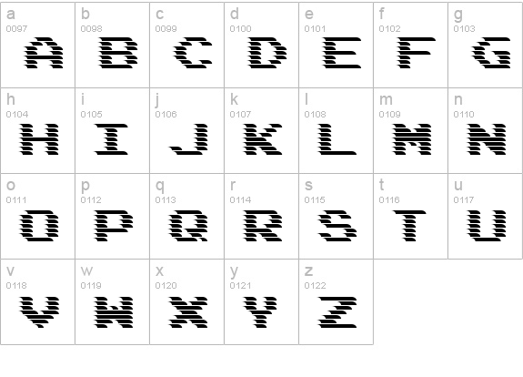 DEADCRT Regular lowercase a-z preview