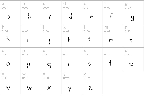 DeadGrit lowercase a-z preview