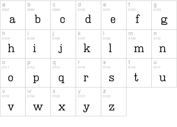 Deadwood Doublewide Light lowercase a-z preview