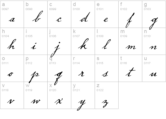 Dear Sarah lowercase a-z preview