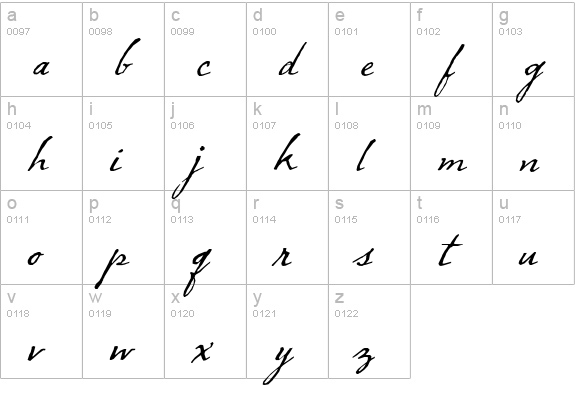 Dear Sarah Alt One lowercase a-z preview