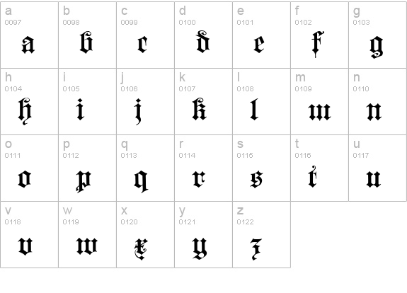 Dearest lowercase a-z preview