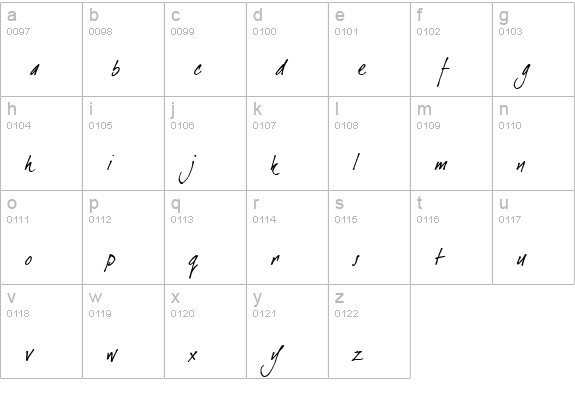 dearJoe Italic lowercase a-z preview