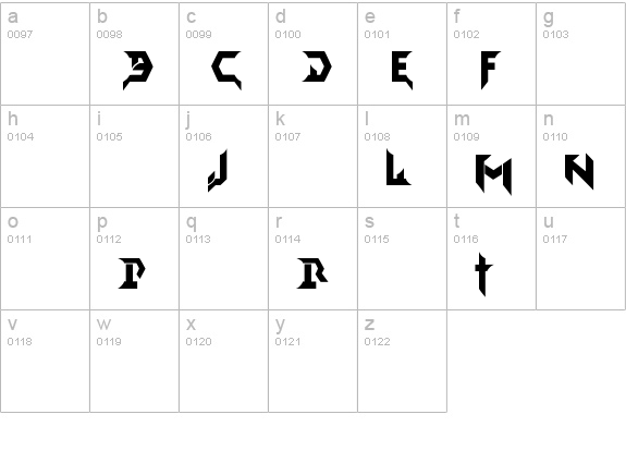 Death Devil lowercase a-z preview