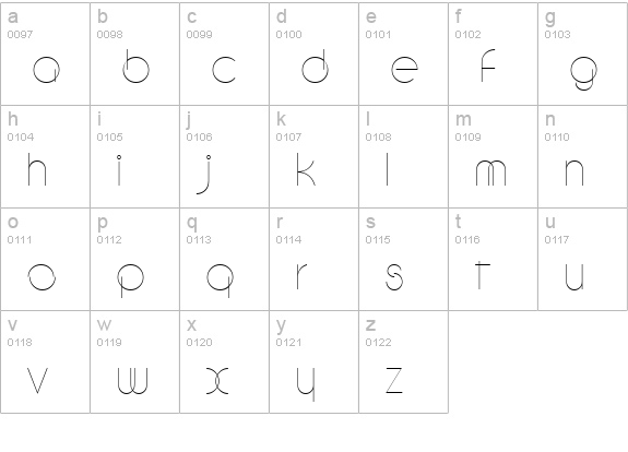 Debevic Circular lowercase a-z preview