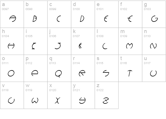 DebevicDeco Italic lowercase a-z preview