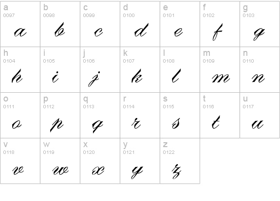 DebonairJF lowercase a-z preview