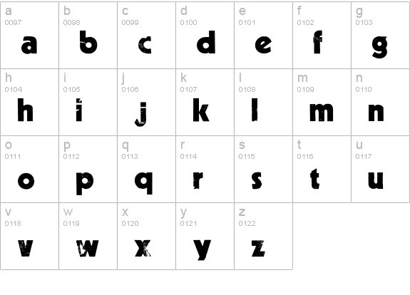 Decade lowercase a-z preview