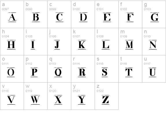 decadence itd condensed marquee lowercase a-z preview