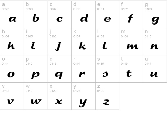 Decca Display SSi lowercase a-z preview