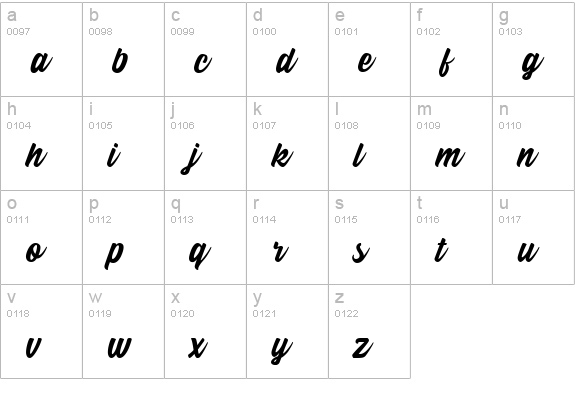 December lowercase a-z preview