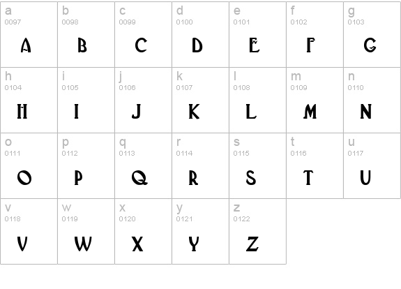 Deco Bold lowercase a-z preview