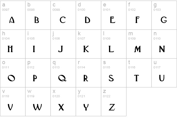 Deco-Extended Normal lowercase a-z preview
