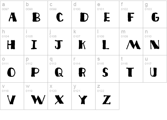 Deco Freehand lowercase a-z preview