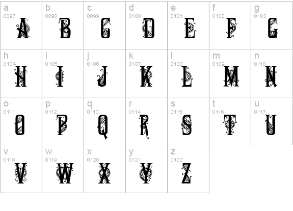 DecoCaps lowercase a-z preview
