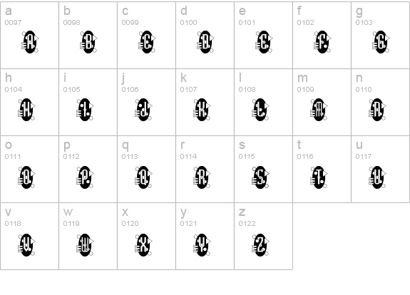 Decorette lowercase a-z preview