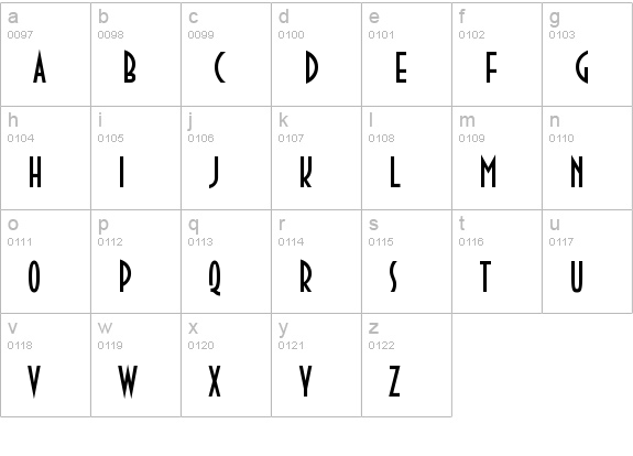 DecoTech TL lowercase a-z preview