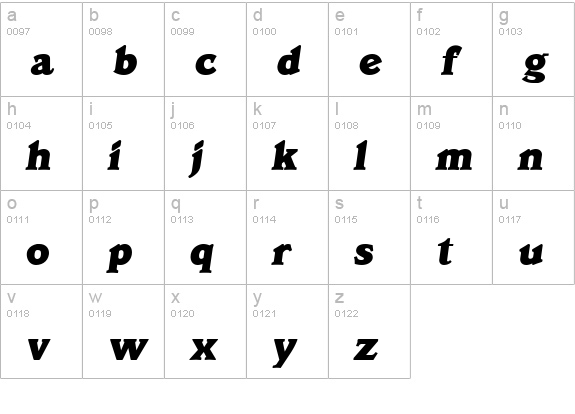 Decus SSi Italic lowercase a-z preview