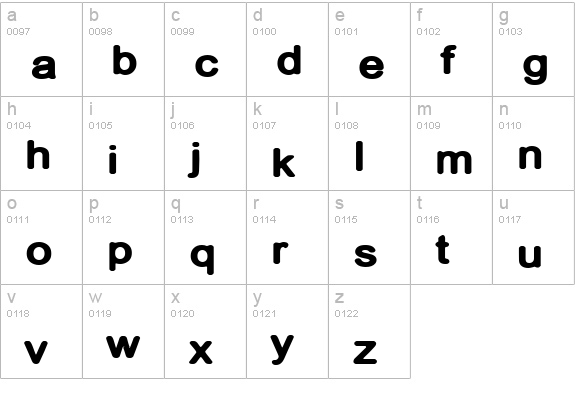 DeeDee lowercase a-z preview