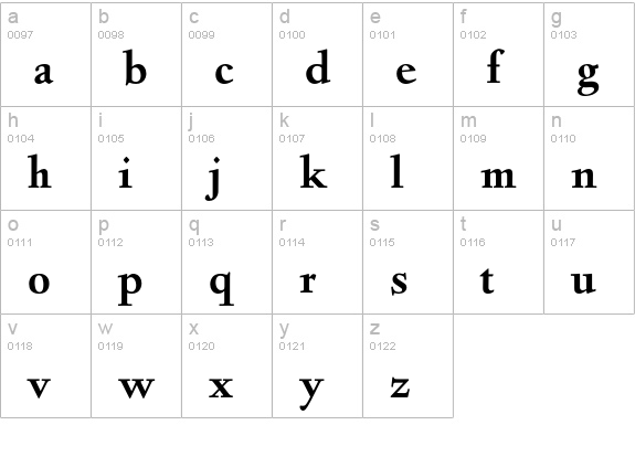 Deepdene BQ Bold lowercase a-z preview