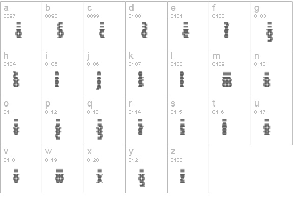 Deeter lowercase a-z preview