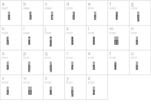Deeter Condensed lowercase a-z preview