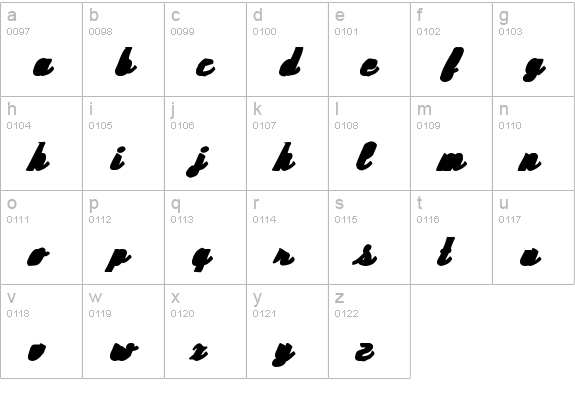 Deftone Stylus Ink lowercase a-z preview