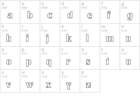 Dekoblack-Open lowercase a-z preview