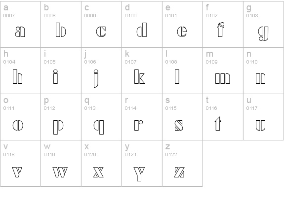 DekoBlackOpenSerial-Regular lowercase a-z preview