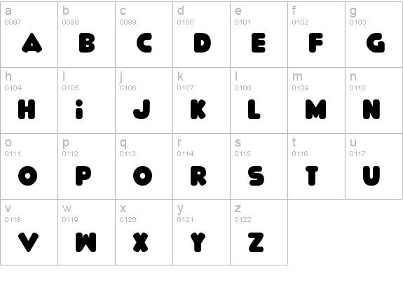 Delicious lowercase a-z preview