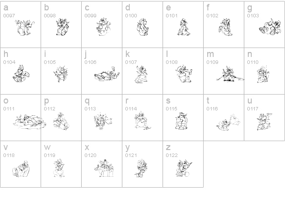 Delightful Lil Dragons lowercase a-z preview