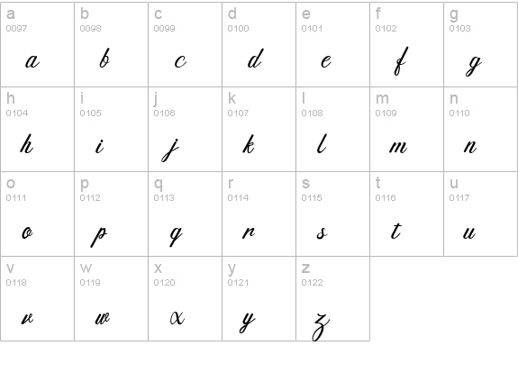 Dellancy lowercase a-z preview