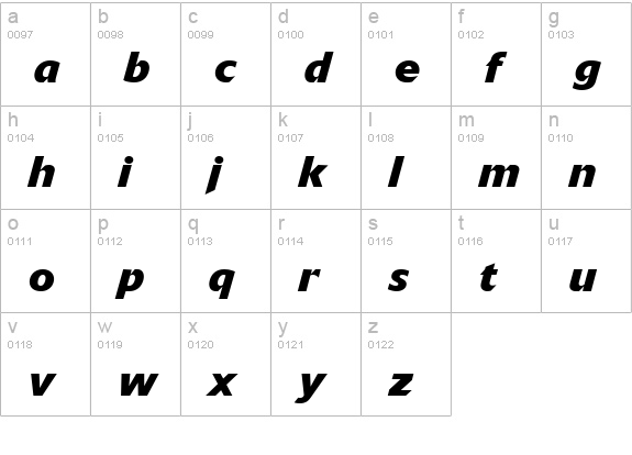 Delta Jaeger Bold Italic lowercase a-z preview