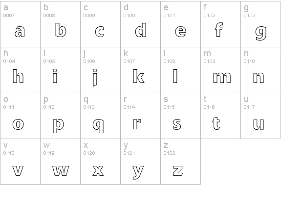 Delta Jaeger BQ Outline lowercase a-z preview