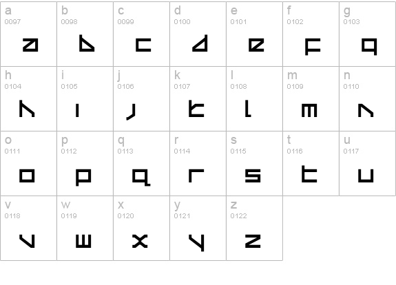 Delta Ray lowercase a-z preview