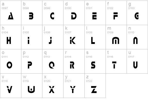 DeltaCondensed Normal lowercase a-z preview