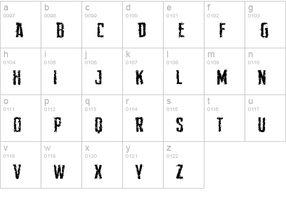 Demon Sker lowercase a-z preview