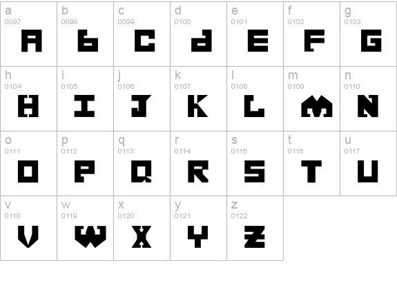 Demonized lowercase a-z preview
