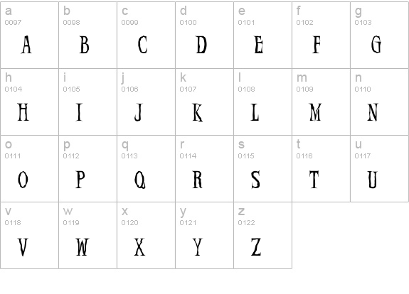 DemonKnight lowercase a-z preview