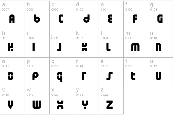 Dendritic Voltage lowercase a-z preview