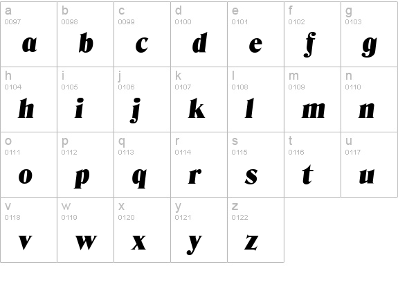 DenverSerial-Black-Italic lowercase a-z preview