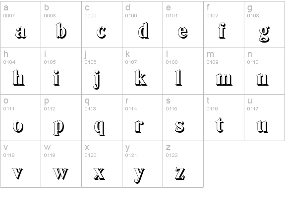 DenverShadow-Xbold-Regular lowercase a-z preview