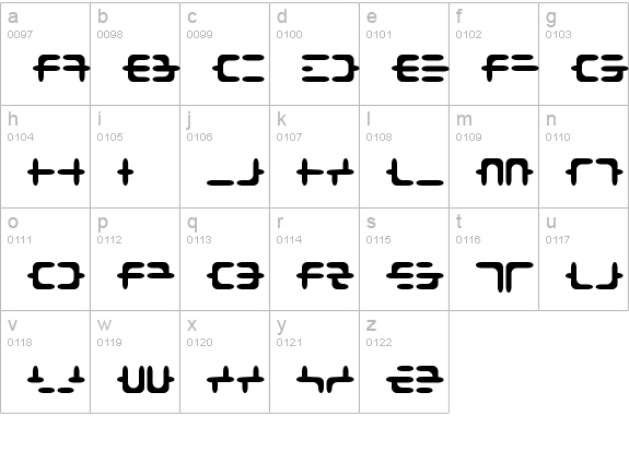 DEOXY lowercase a-z preview