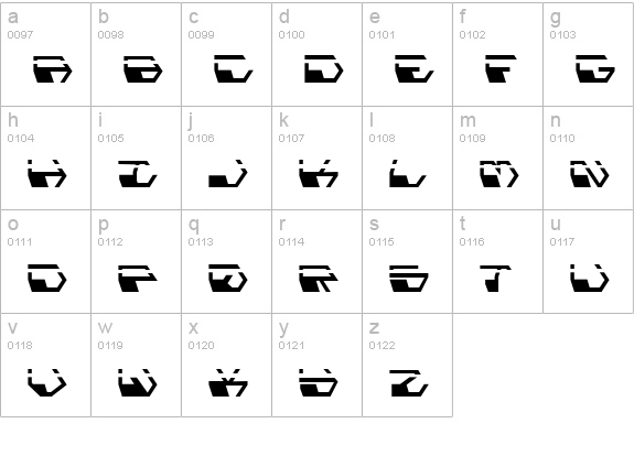 Deranian Laser lowercase a-z preview