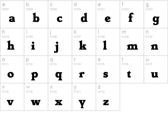 Derrin Heavy lowercase a-z preview